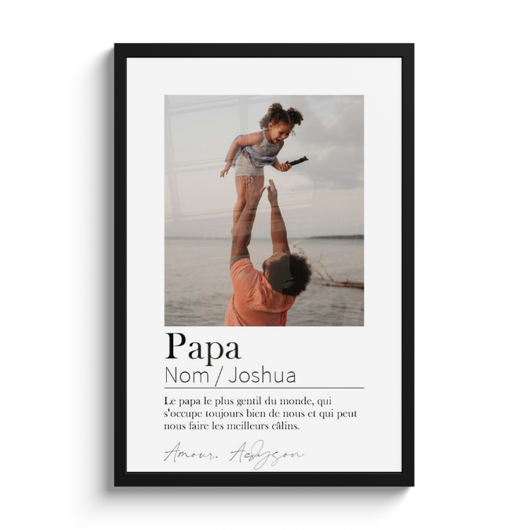 Cadre photo - Papa signification seule photo