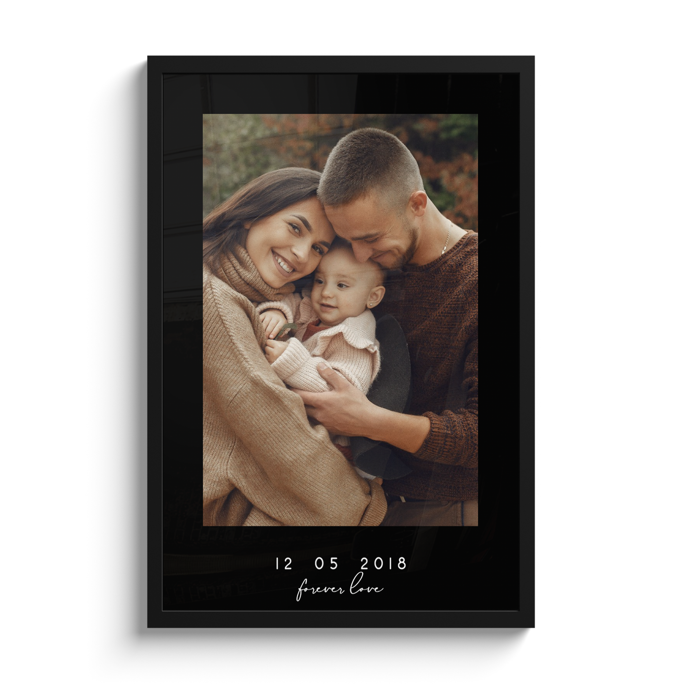 Cadre photo - Bordure noire avec texte