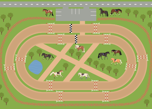 Tapis de jeu Chevaux - Circuit de course